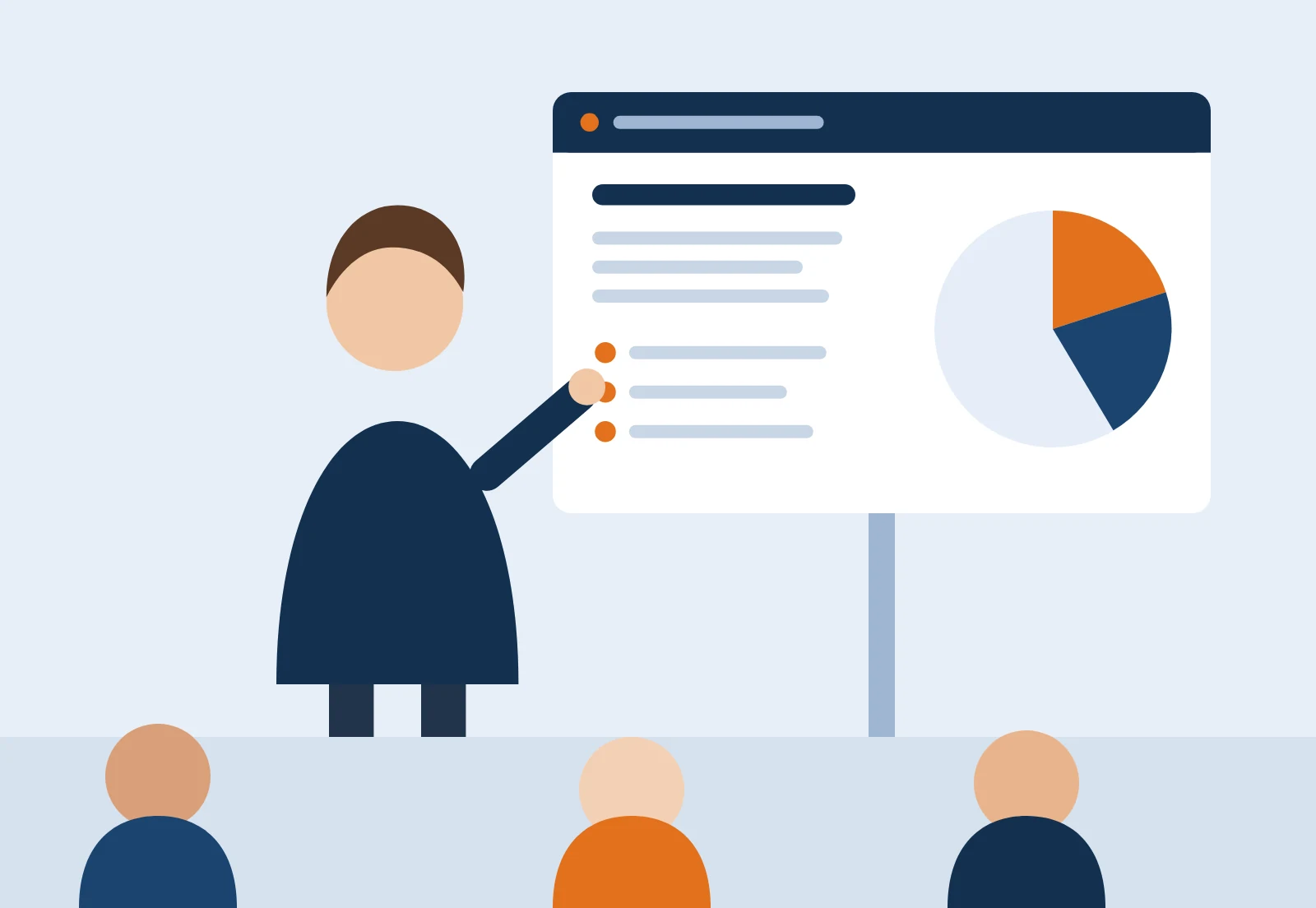 Illustration: Präsentation eines Website-Entwurfs